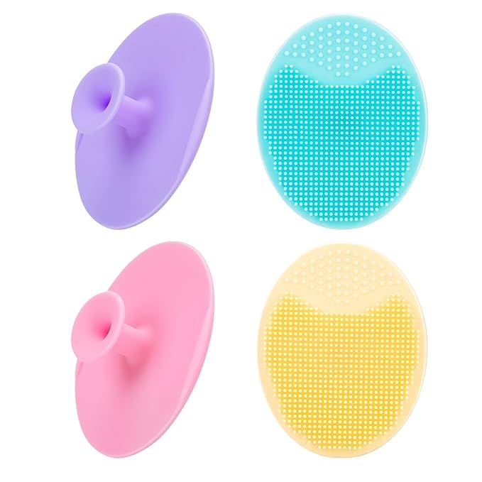 4 Pack Face Scrubber,JEXCULL Soft Silicone Facial Cleansing Brush Face Exfoliator Blackhead Acne ... | Amazon (US)