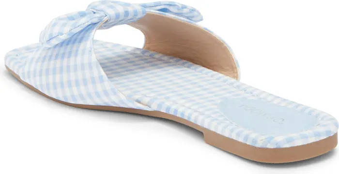 TOP MODA Penny Gingham Bow Slide Sandal (Women) | Nordstromrack | Nordstrom Rack
