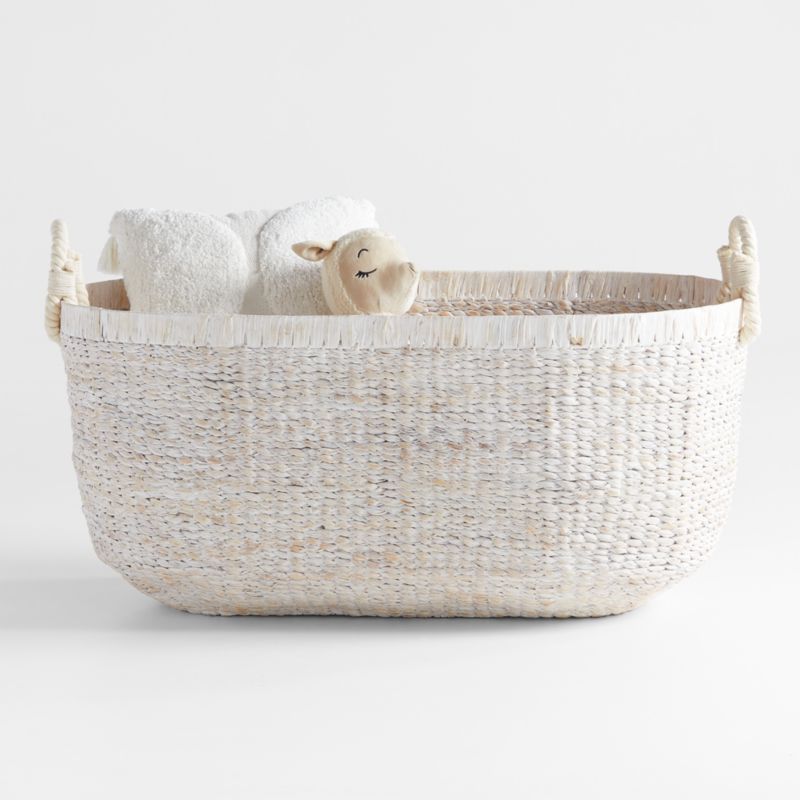 Homespun Washed Wicker Extra Large Floor Bin by Leanne Ford + Reviews | Crate & Kids | Crate & Barrel