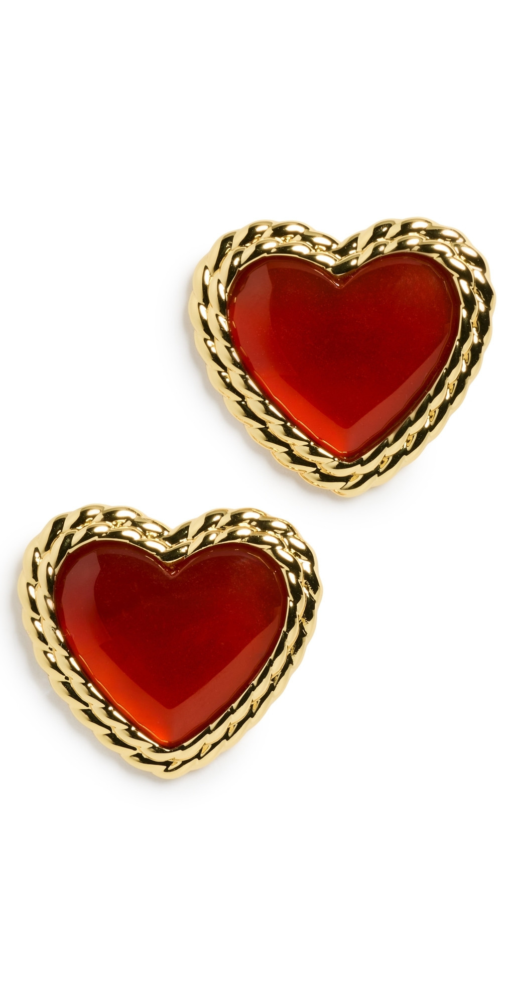 Argento Vivo Carnelian Heart Stone Studs Gold One Size | Shopbop