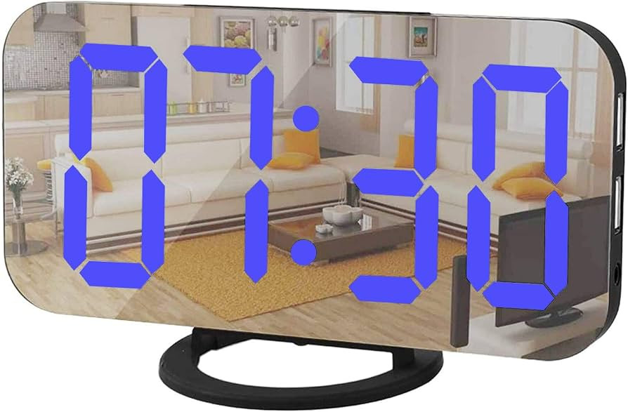 Digital Alarm Clock,Mirror Surface LED Electronic Clocks,with USB Charger,Snooze Model, Auto/Cust... | Amazon (US)