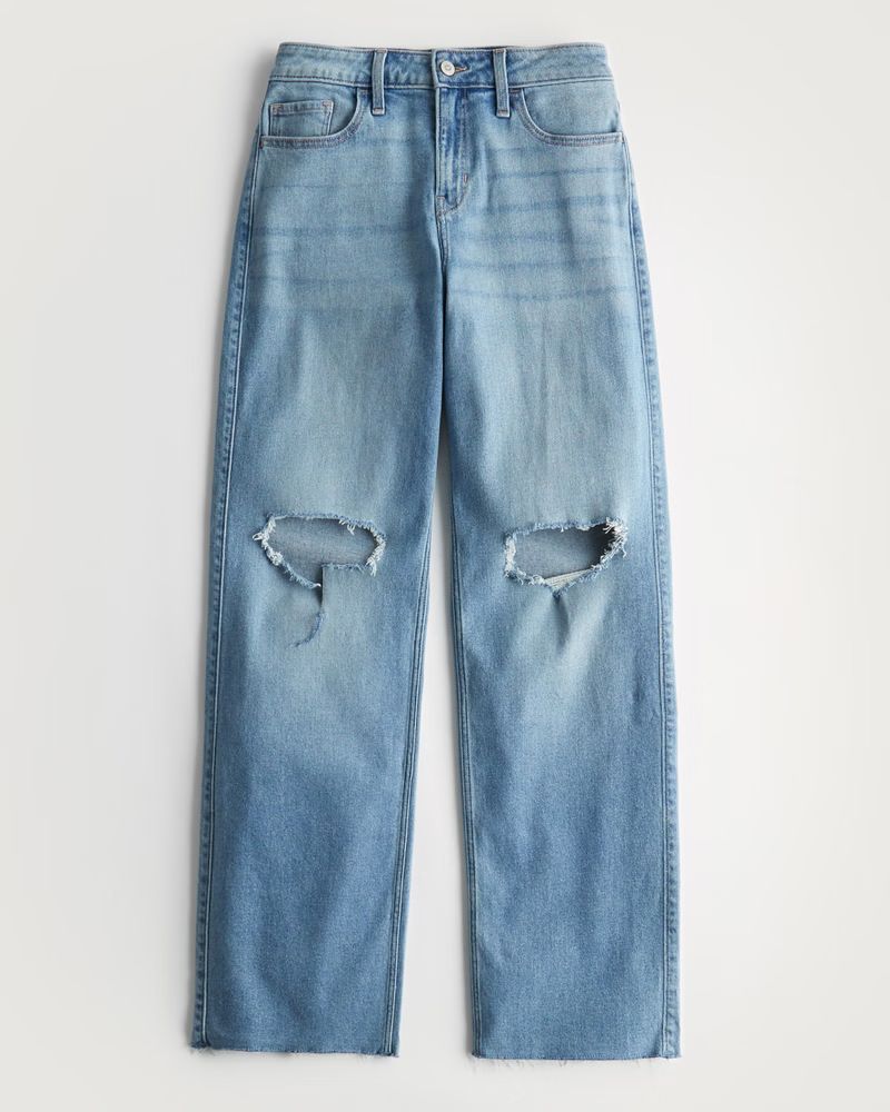 High-Rise Baggy Wide-Leg Jeans | Hollister (US)