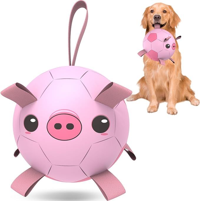 QDAN Dog Toys Soccer Ball with Straps, Interactive Dog Toys for Tug of War, Puppy Birthday Gifts,... | Amazon (US)