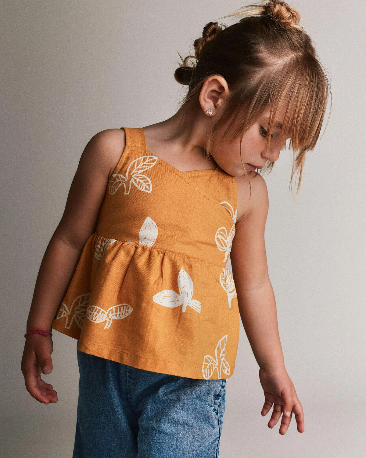 Toddler Girl Peplum Tank Top in Plant Print - Golden Yellow - Otter Avenue | Carter's | Carter's Inc