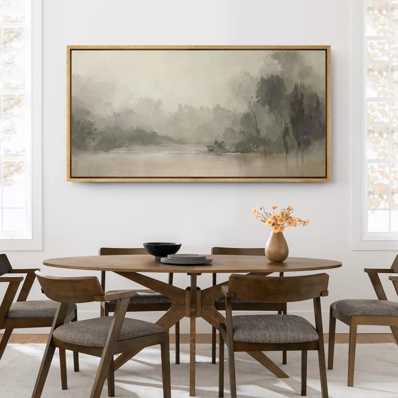 IDEA4WALL Rustic Countryside "Misty Forest Abstract Landscape Calm Extra Large Framed Artwork Wal... | Wayfair North America