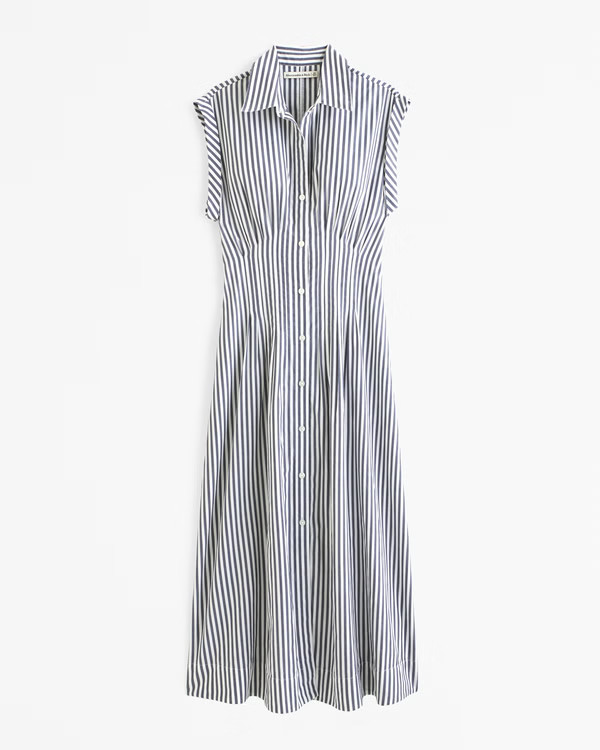 Women's Short-Sleeve Midi Shirt Dress | Women's Dresses & Jumpsuits | Abercrombie.com | Abercrombie & Fitch (US)