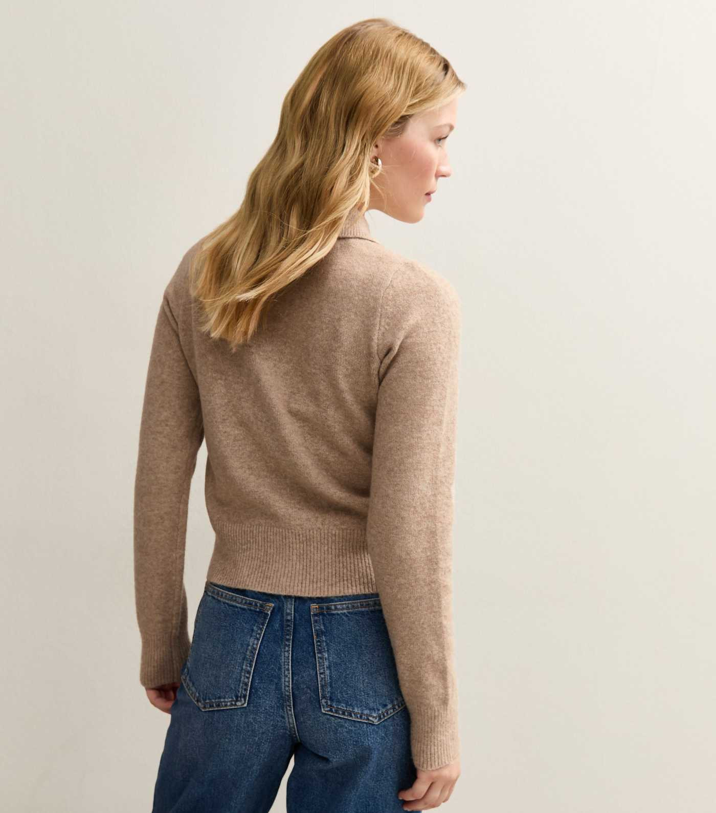 Mink Midweight Knit Collared Cardigan | New Look | New Look (UK)