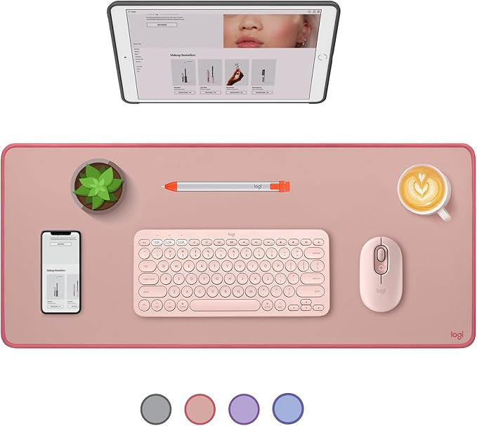 Logitech Desk Mat - Studio Series, Multifunctional Large Desk Pad, Extended Mouse Mat, Office Des... | Amazon (US)