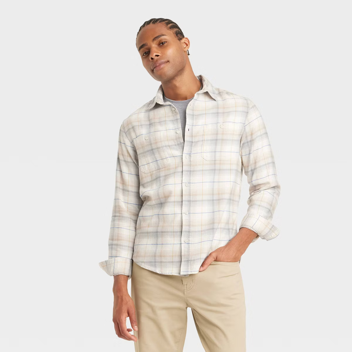 Men's Mid-Weight Flannel Long Sleeve Button-Down Shirt - Goodfellow & Co™ | Target