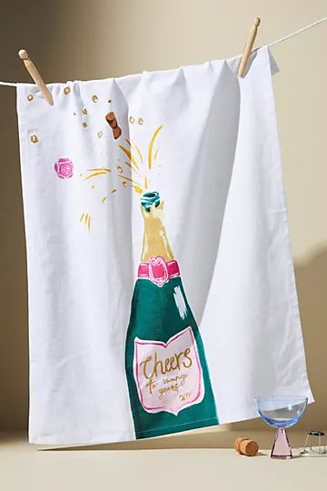 Cheers To Many Years Dish Towel | Anthropologie (US)
