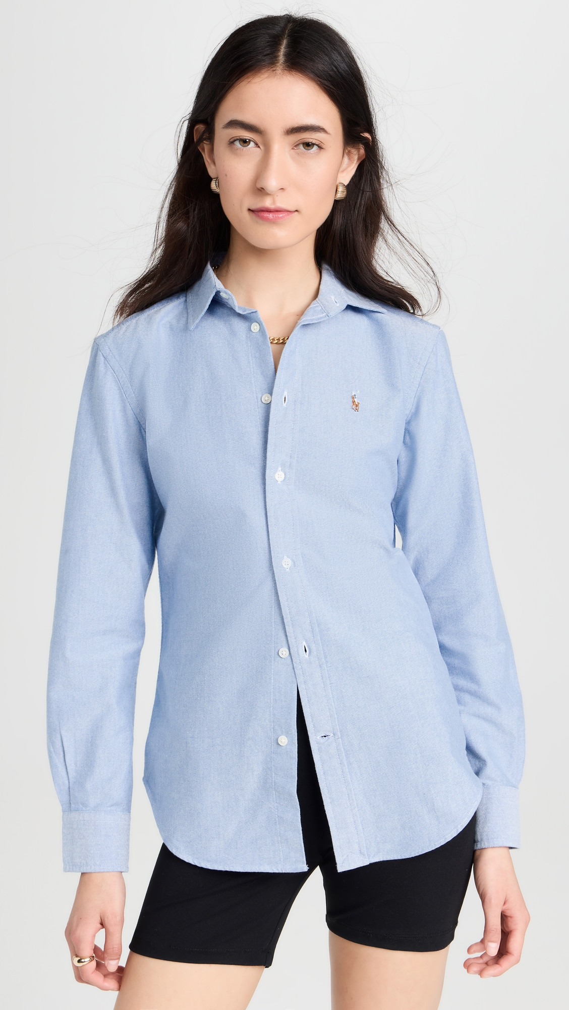 Polo Ralph Lauren Cotton Oxford Long Sleeve Button Down Shirt Blue 6 | Shopbop