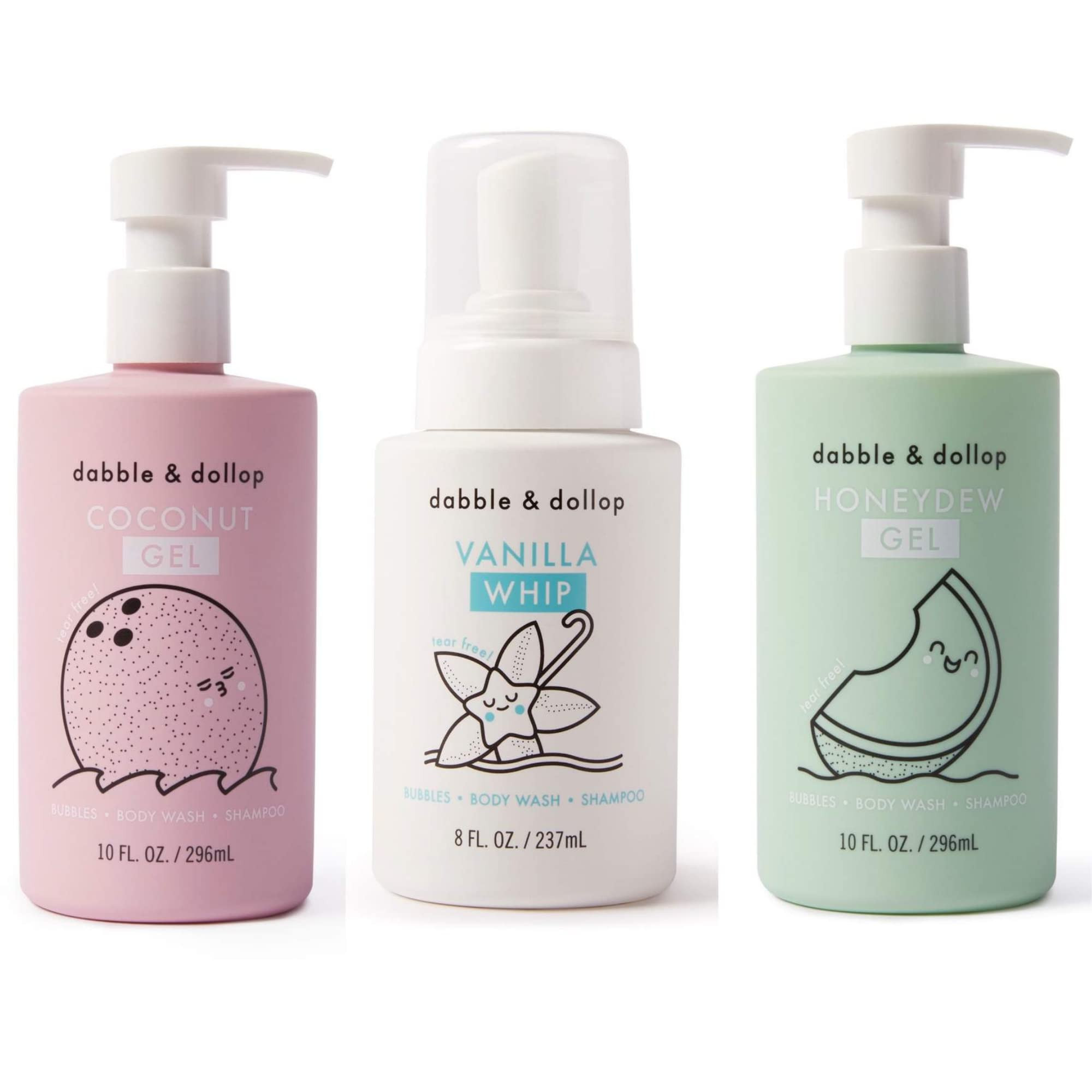 Dabble & Dollop Beachy Bundle, Natural Bubble Bath, Body Wash, Shampoo for Kids, USA-Made, Parabe... | Amazon (US)
