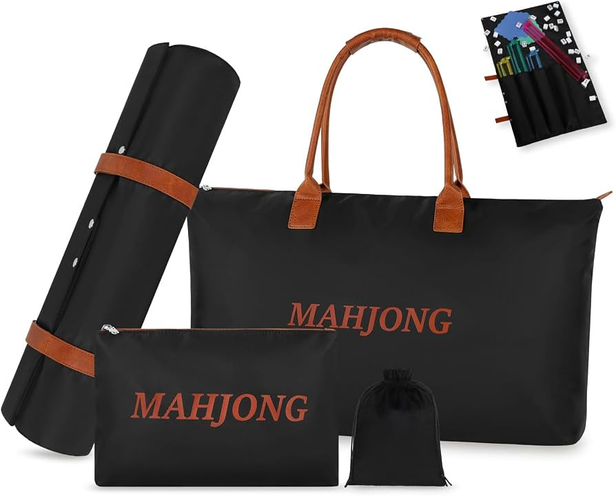 Yorige Empty Mahjong Bags 4PCS Set for American Tiles & Rack, Mat, Dice | Amazon (US)