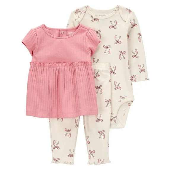 Carter's Child of Mine Baby and Toddler Girl Outfit Set, 3-Piece, Sizes 0/3-24 Months - Walmart.c... | Walmart (US)