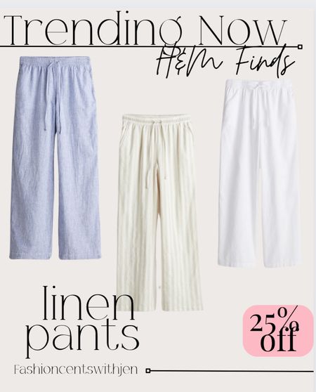 Linen pants on sale for $25

Linen pants
Linen spring finds
Spring trends 
Hm pants 

#LTKfindsunder100 #LTKfindsunder50