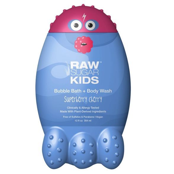 Raw Sugar Kids Bubble Bath + Body Wash Superberry Cherry - 12 fl oz | Target