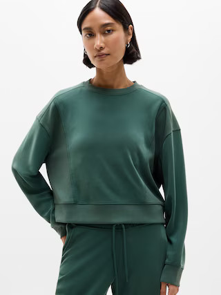 Seasoft Rib Crewneck Sweatshirt | Athleta