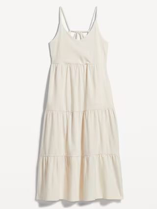 Tie-Back Tiered Midi Swing Dress for Women | Old Navy (US)
