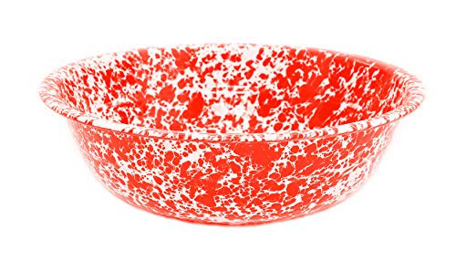 Enamelware Small Basin, 4 quart, Red/White Splatter (Single) | Amazon (US)