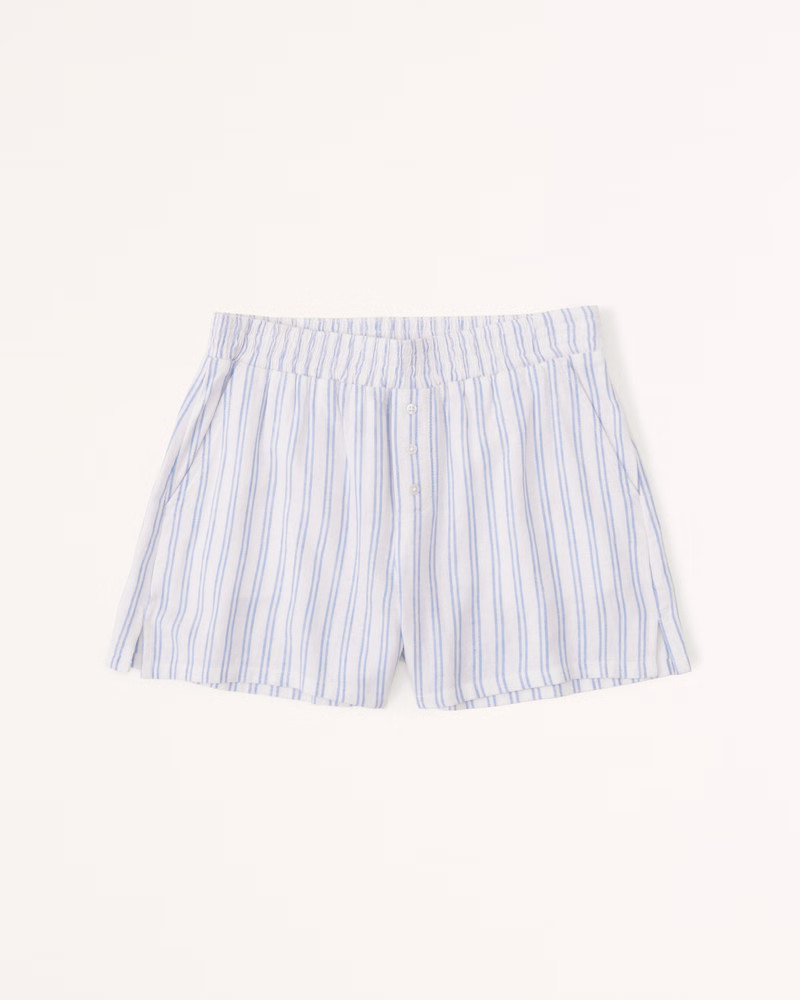 Linen-Blend Sleep Shorts | Abercrombie & Fitch (US)
