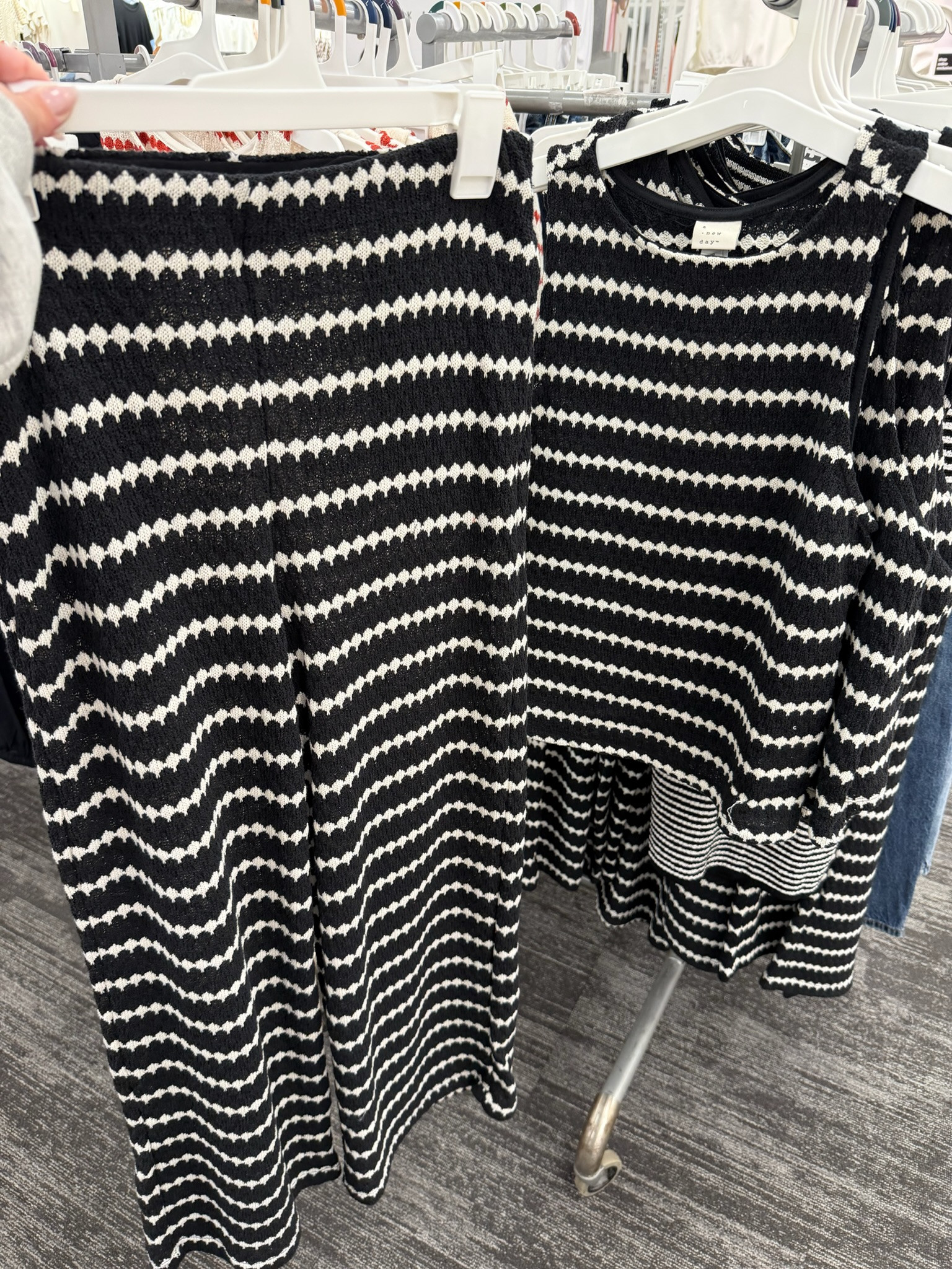 You guys have been loving matching sets lately and this new A New Day textured knit set at Target is SUCH a chic find 🖤  summer outfits, business casual workwear, vacation outfits beach, date night outfits, graduation guest outfits, plus size fashion, target style, target finds, matching sets, knit sets, striped sets, chic casual outfits, elevated basics, neutral outfits women 

 #LTKgrwm #LTKootd #LTKSeasonal