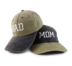 Trendy Apparel Shop Capital Mom and Dad Pigment Dyed Couple 2 Pc Cap Set | Amazon (US)