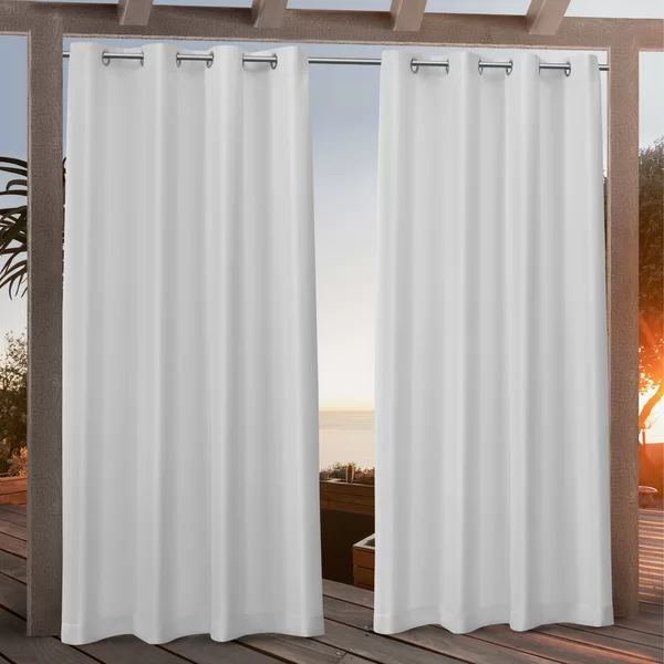 Solid Semi-Sheer Grommet Single Curtain Panel (Set of 2) | Wayfair North America
