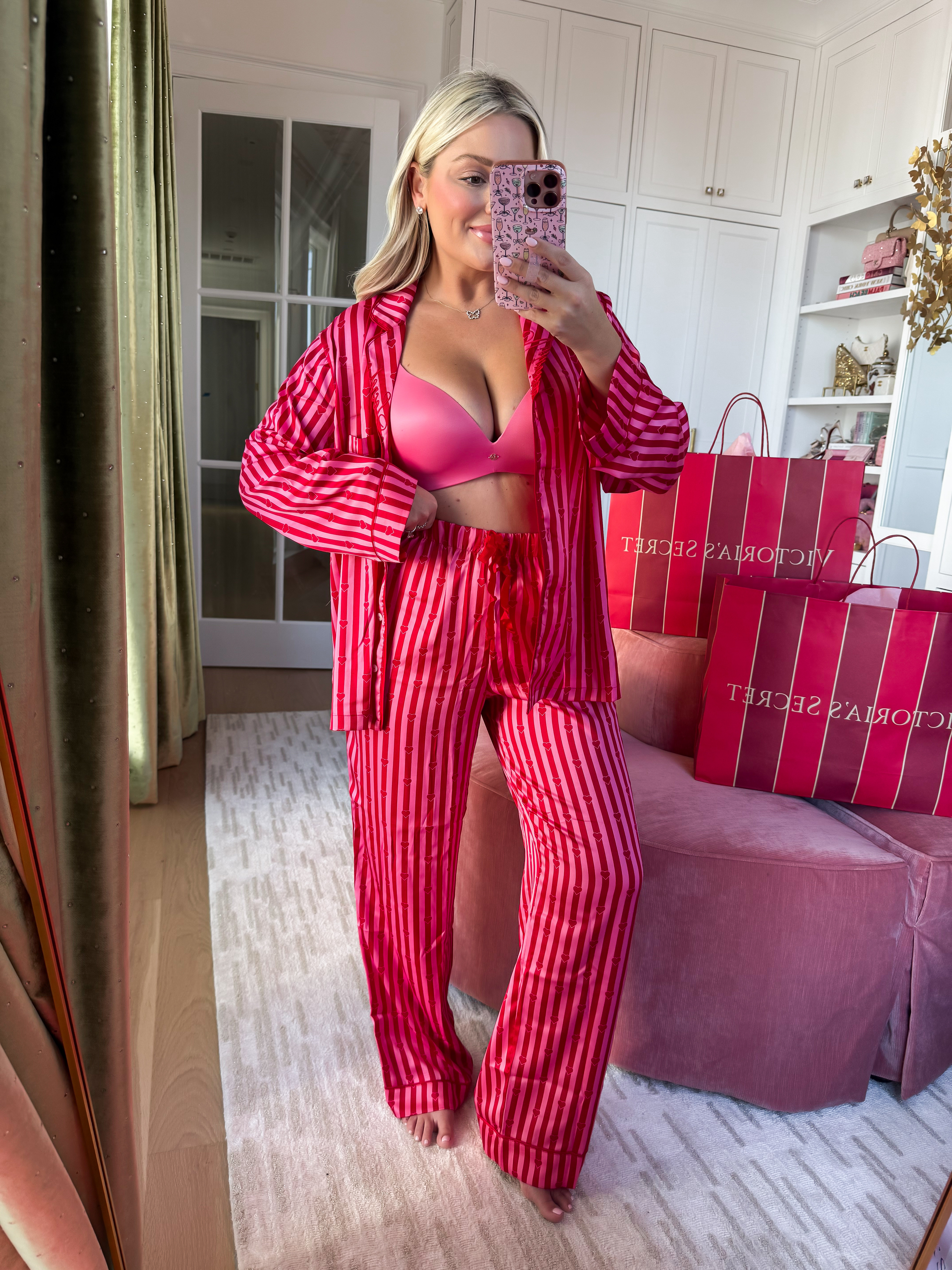 These iconic striped PJs + a beautiful, soft, lifting bra…the girls are girling yall!
PS.  I’ve never been a no-underwire girl, but this one changed my mind.
@victoriassecret #VSPartner
 

 