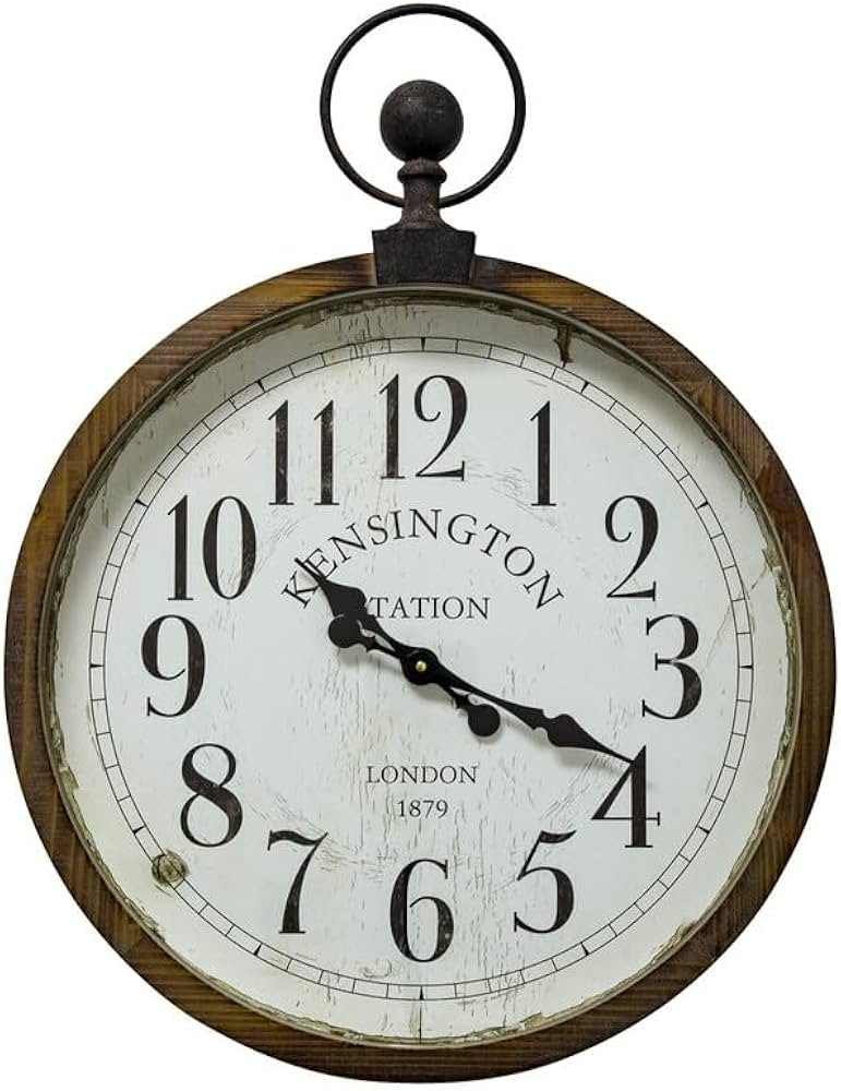 Yosemite Home Decor Kensington Station Pocket Watch Style Wall Clock | Amazon (US)
