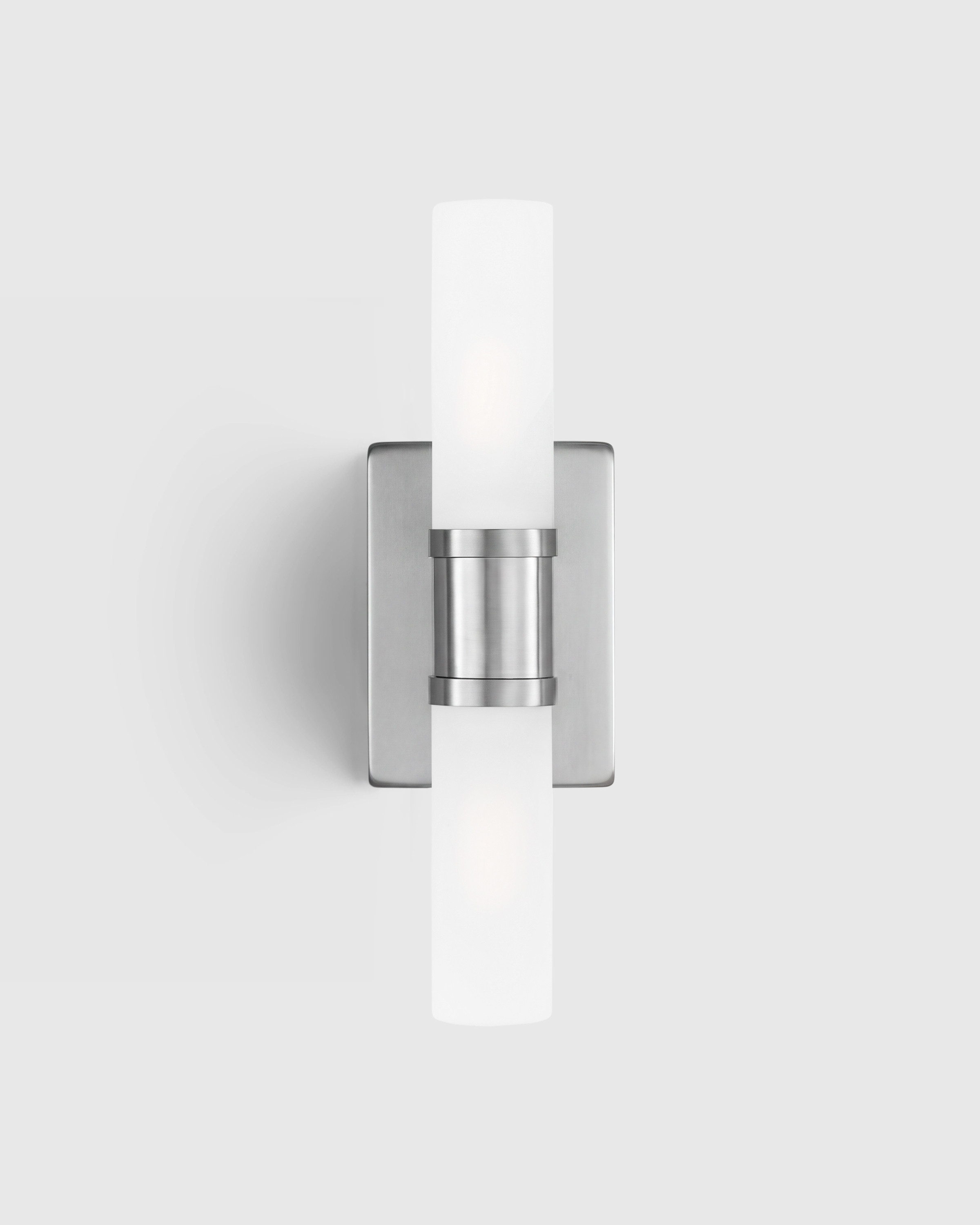 Quince Cuff Glass Vanity Sconce in Polished Nickel, Size 16"", Steel | Quince
