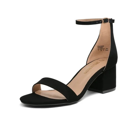 Dream Pairs Women s Fashion Low Chunky Heel Sandals Open Toe Ankle Strap Dress Heel Shoes LOW-CHUNK  | Walmart (US)