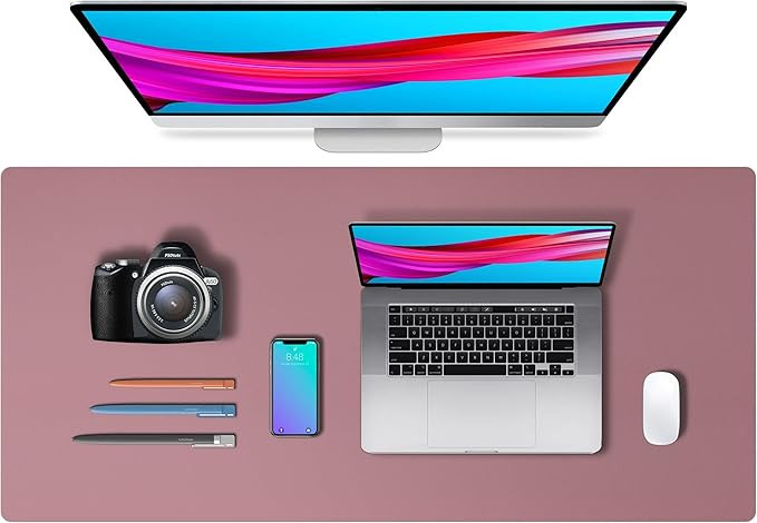 Leather Desk Pad Protector,Mouse Pad,Office Desk Mat,Non-Slip PU Leather Desk Blotter,Laptop Desk... | Amazon (US)