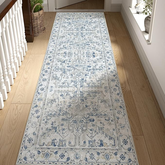 jinchan Lima Hallway Runner Rug 2x10 - Kitchen Washable Rug Floral Runner Non Slip with Rubber Ba... | Amazon (US)