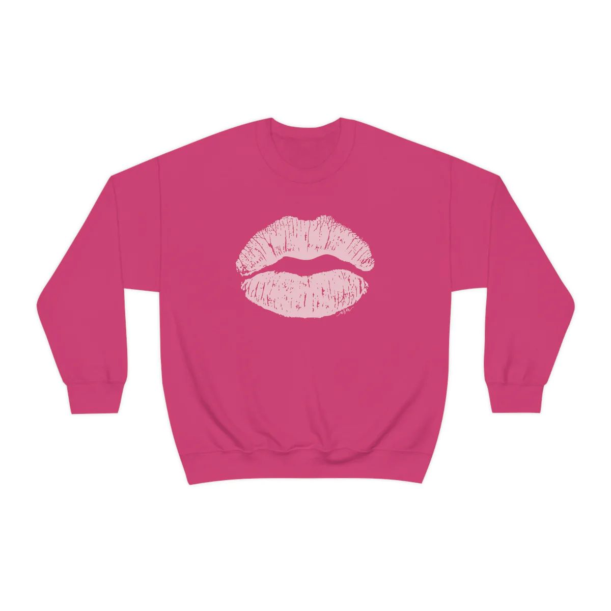 Pink Kiss Lips Unisex Crewneck Sweatshirt | Always Stylish Mama