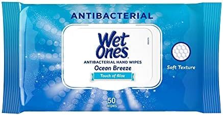 Wet Ones Antibacterial Hand Wipes, Ocean Breeze, 50 Count | Amazon (US)
