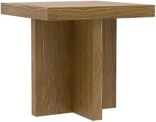 Oak End Table Modern Rustic Design Single Piece Durable Wood Construction Functional Storage and ... | Amazon (US)