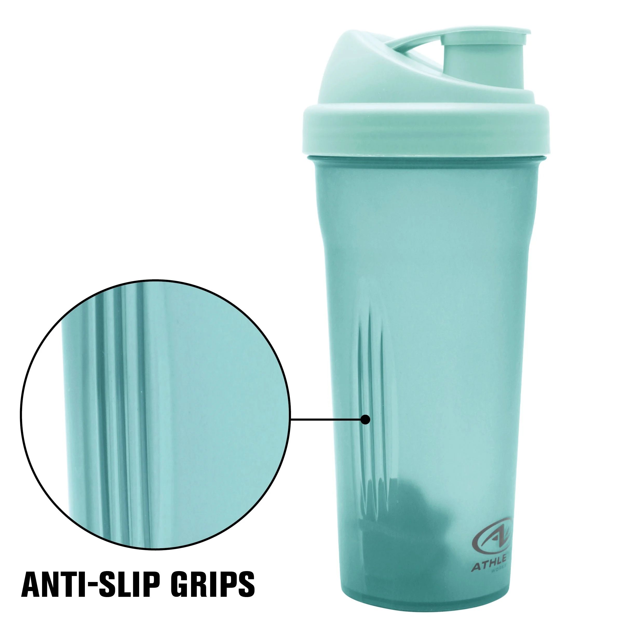 Athletic Works 24oz Aqua Protein Drink Shaker Bottle W/Mixing Ball | Walmart (US)