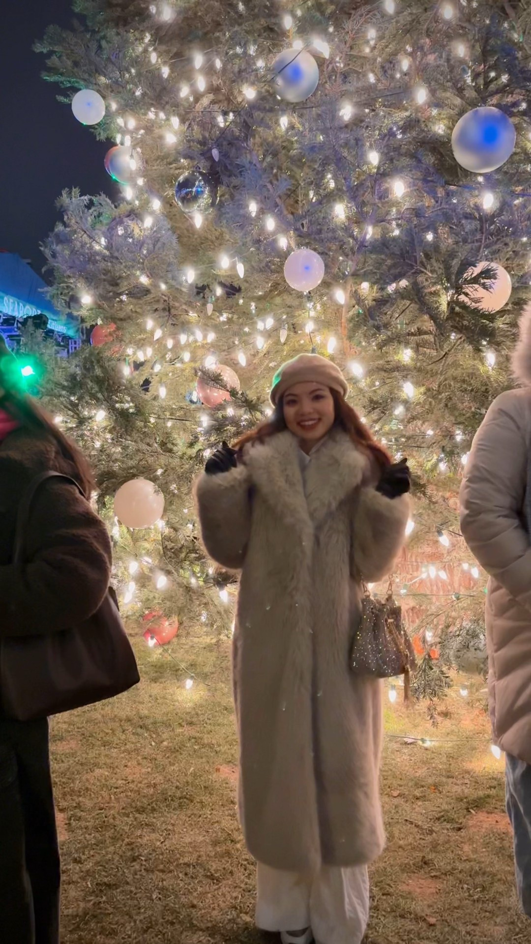 At the annual Christmas tree lighting and the chill had nothing on me 🎄
because I was bundled in the warmest fit:
- warm sweater pants 
- long faux fur coat 
- glitzy bucket bag
- comfy wedge sneakers 
- cashmere beret
- gloves that fit just right for petite hands!

#LTKSeasonal #LTKdayinmylife #LTKHoliday
