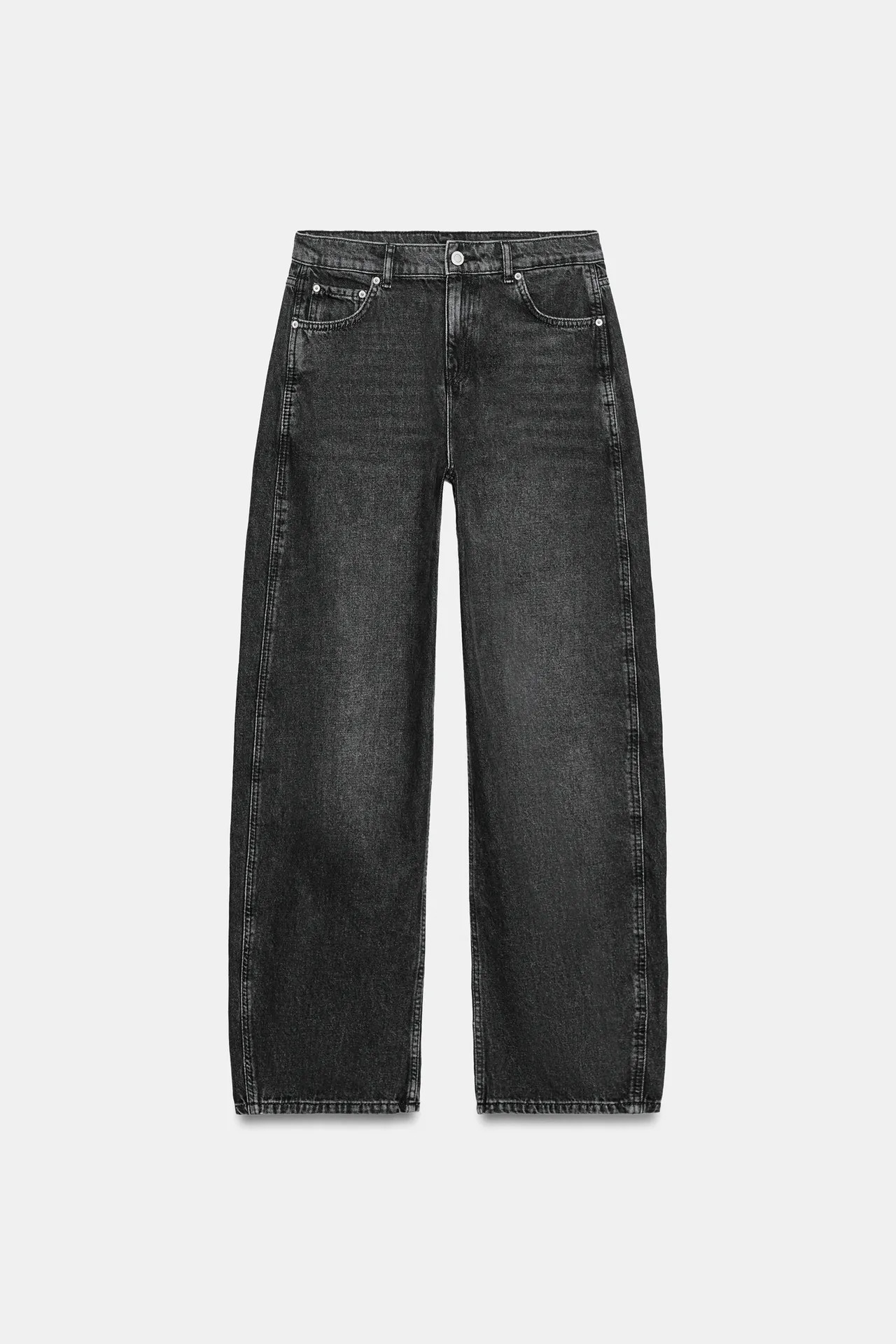 ZW COLLECTION CURVED STRAIGHT MID-WAIST JEANS | Zara UK
