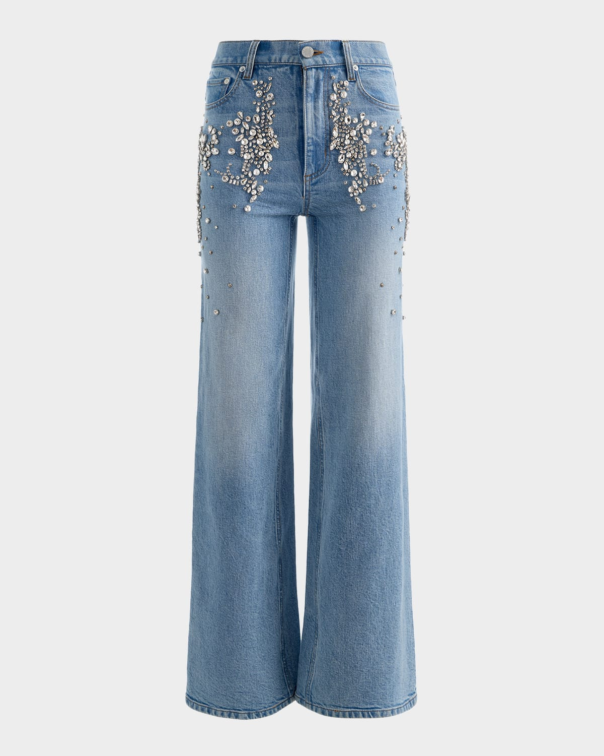Chic Embellished Wide-Leg Jeans | Neiman Marcus