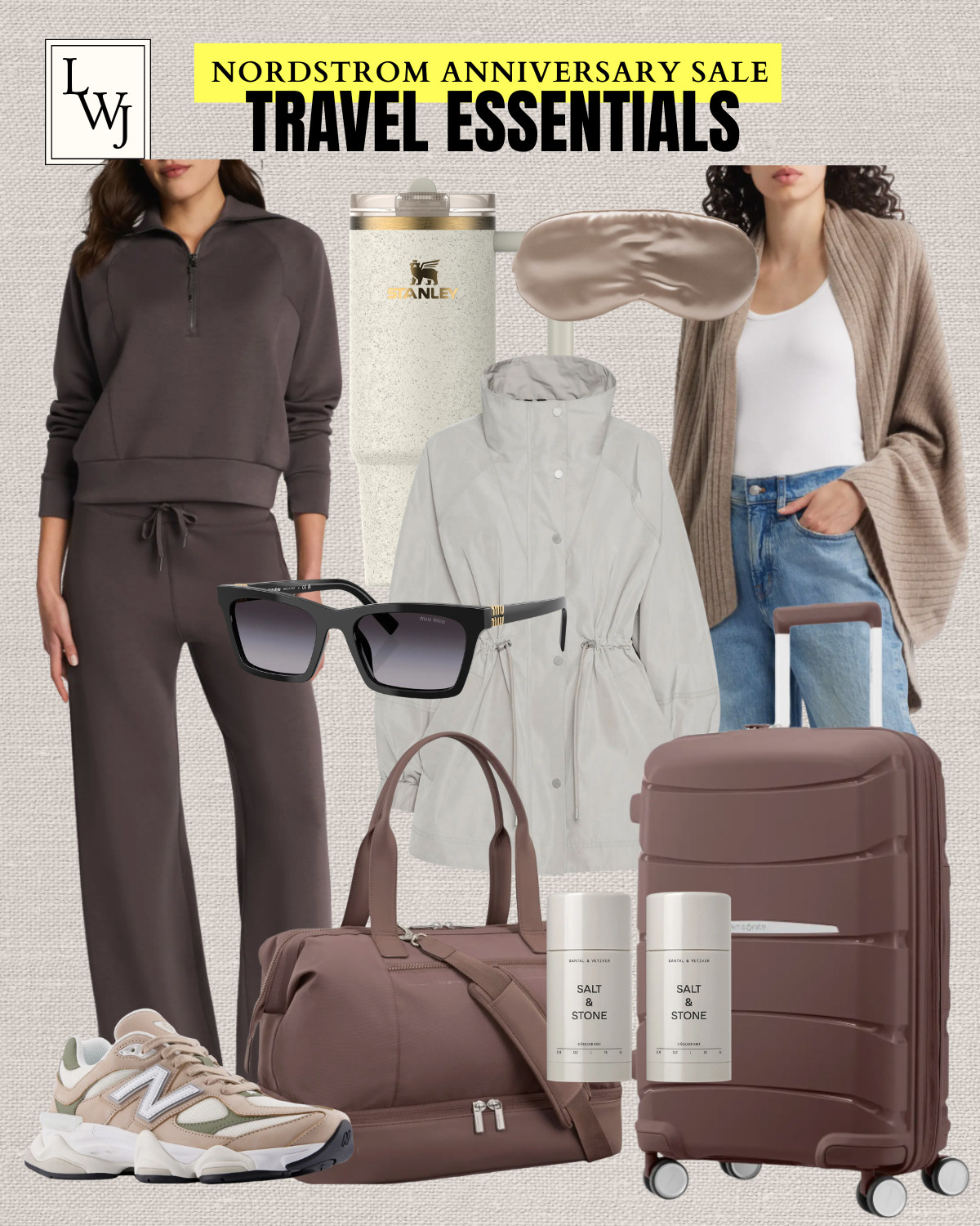 travel essentials from the nordstrom anniversary sale 

nsale / travel outfits / trael pieces / samsonite suitcase / weekender bag / new balance sneakers / rain jacket / miu miu sunglasses / designer sunglasses / spanx matching set / stanley mug / cashmere wrap 

 #LTKSaleAlert #LTKTravel