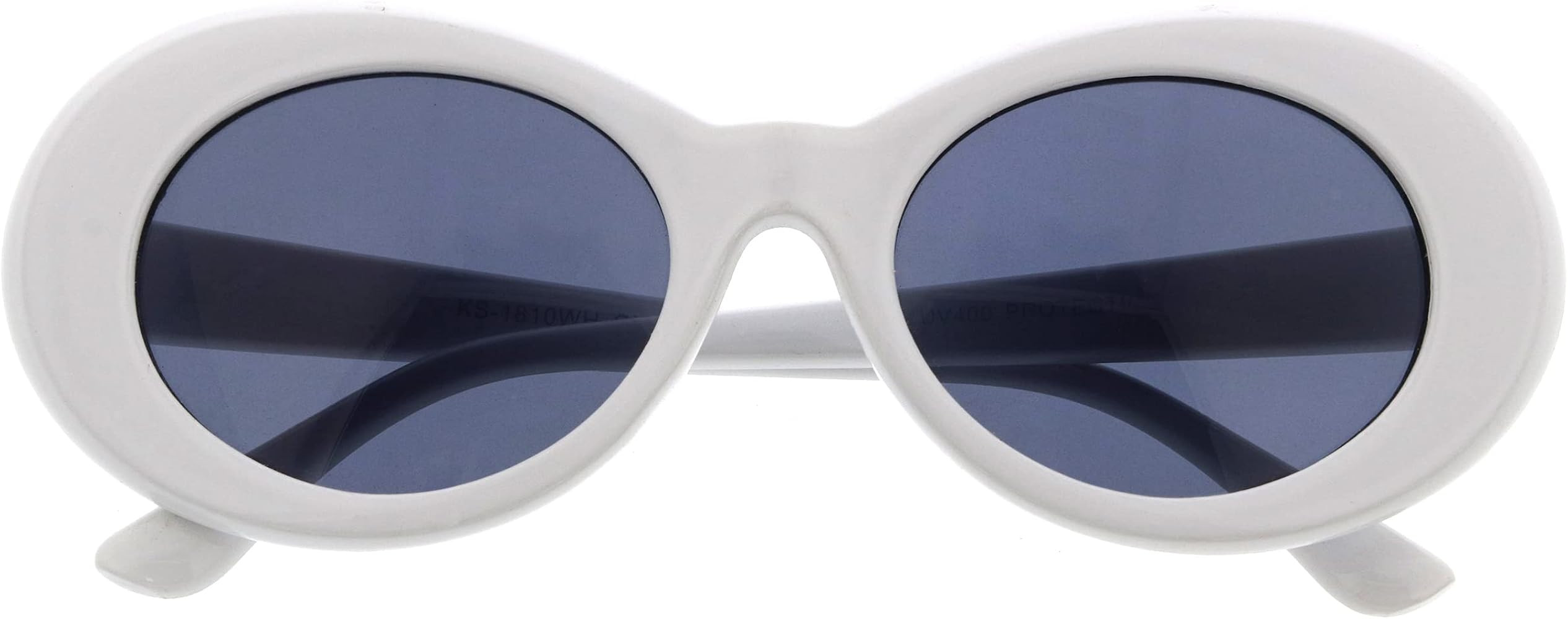 zeroUV - Clout Goggles Glasses Oval Sunglasses with Retro Bold Mod Thick Framed Round Lens 51mm | Amazon (US)
