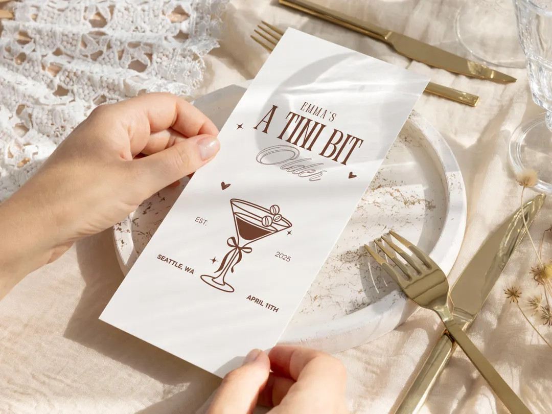 A Tini Bit Older Birthday Party Menu Template, A Tini Bit Older Drink Menu, Espresso Martini Part... | Etsy (US)