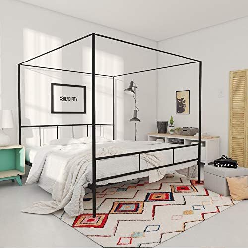 Novogratz Marion Canopy Bed Frame, Black, King | Amazon (US)