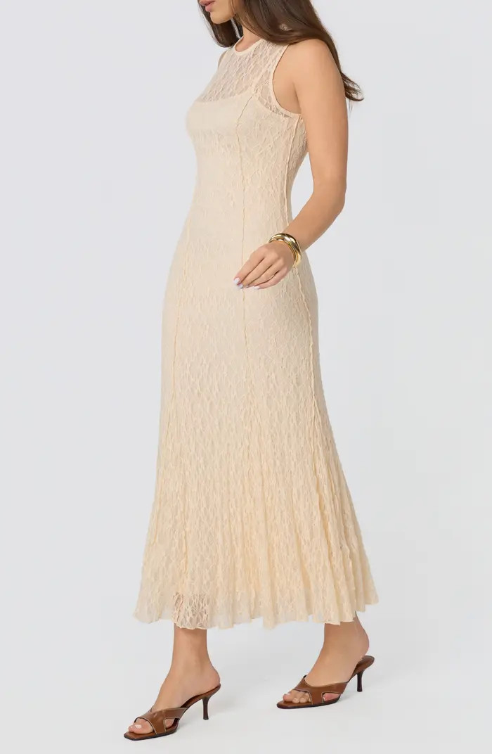 ASTR the Label Annabella Lace Overlay Midi Dress | Nordstrom | Nordstrom