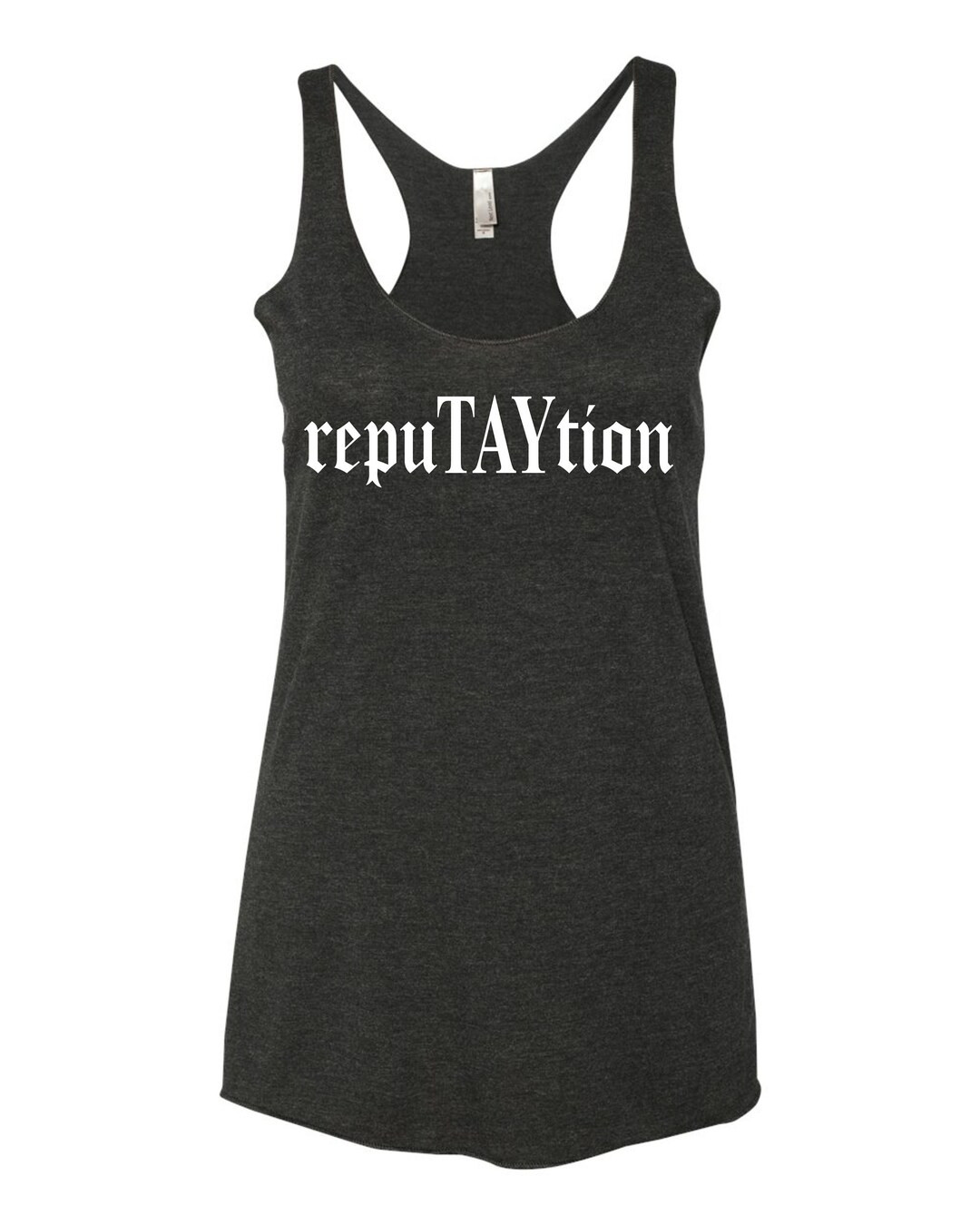 RepuTAYtion Women's Triblend Racerback Tank Top Black | Etsy (US)