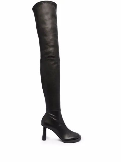 round toe thigh-length leather boots | Farfetch (AU)