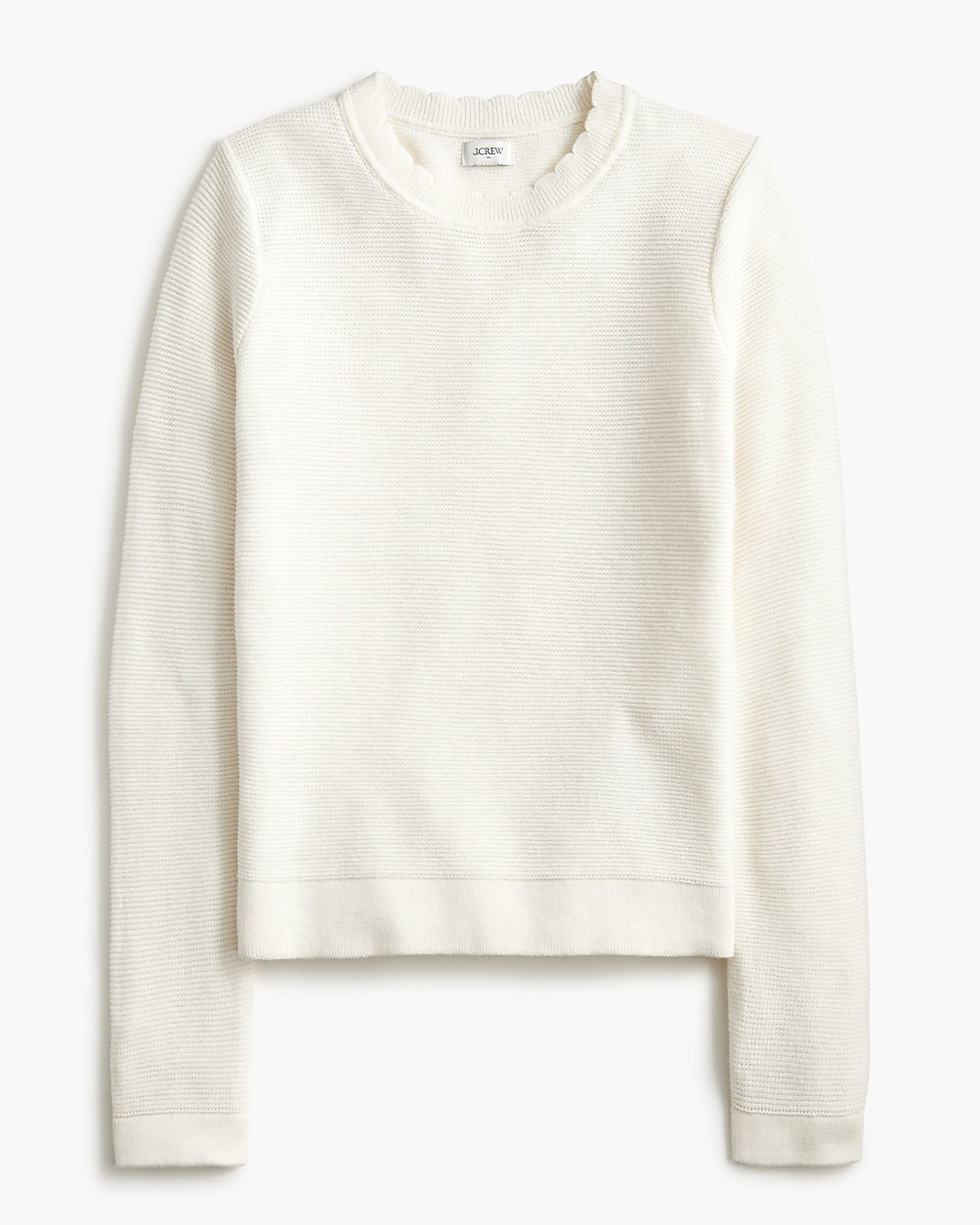 Scalloped crewneck sweater | J.Crew Factory