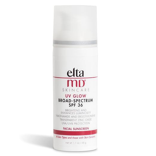 EltaMD UV Glow Moisturizer with SPF Face Sunscreen Broad-Spectrum SPF 36, Non-Greasy, Mineral Fac... | Amazon (US)