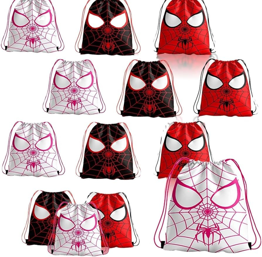 Zorpex 12pcs Spider Drawstring Bags, Cute Funny Cartoon Goodie Bag Gift Backpack, Party Decoratio... | Amazon (US)